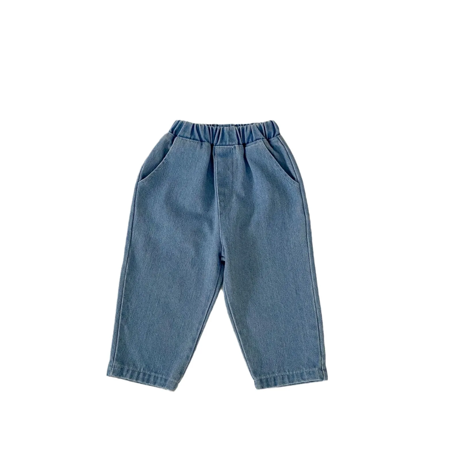 Spring And Autumn Infant Baby Jeans Solid Colour Boys Girls Casual Trousers Fashion Kids Clothes