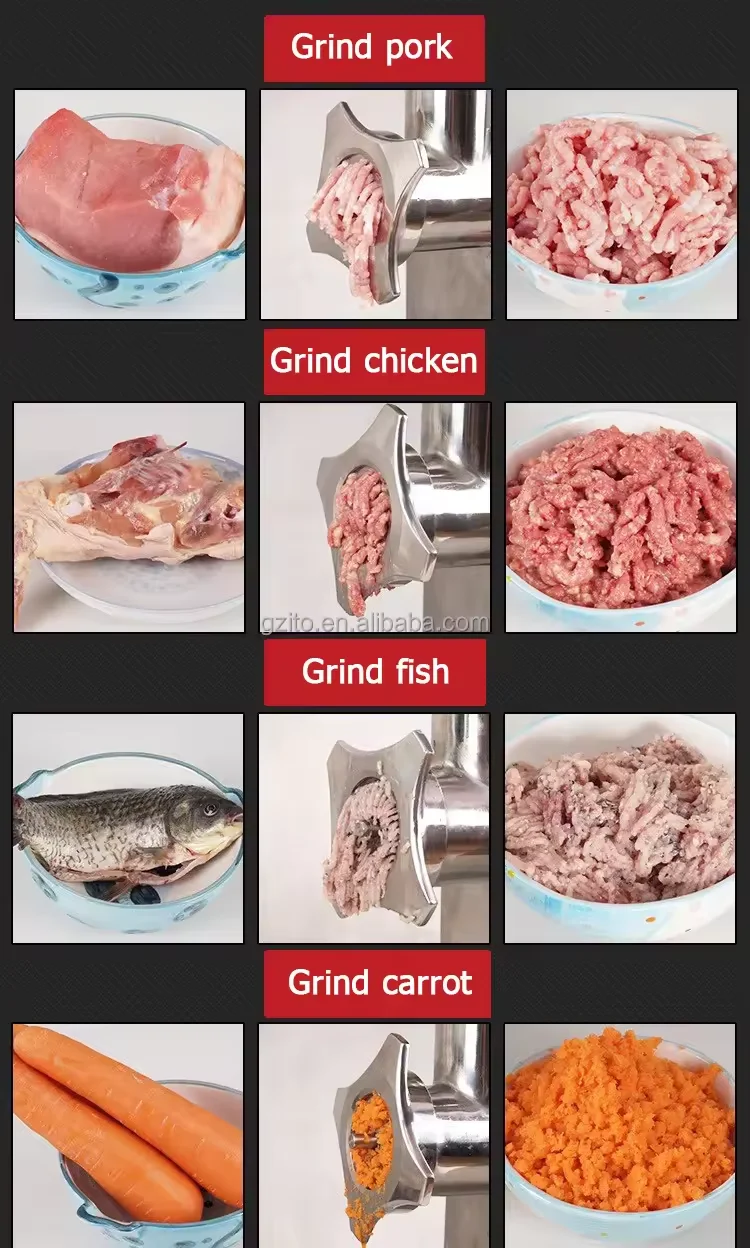 Commercial Electric Fresh Meat Grinder, Stainless Steel Mincer Machine For Restaurant