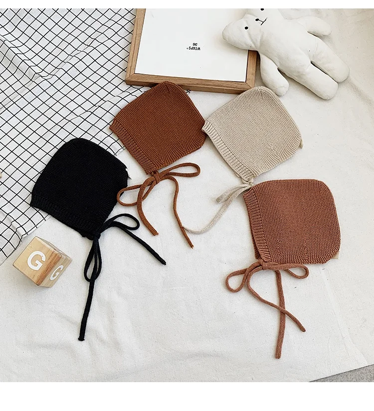 Best Selling Winter Toddler Lace Beanie Versatile Organic wool Knit Baby Bonnet