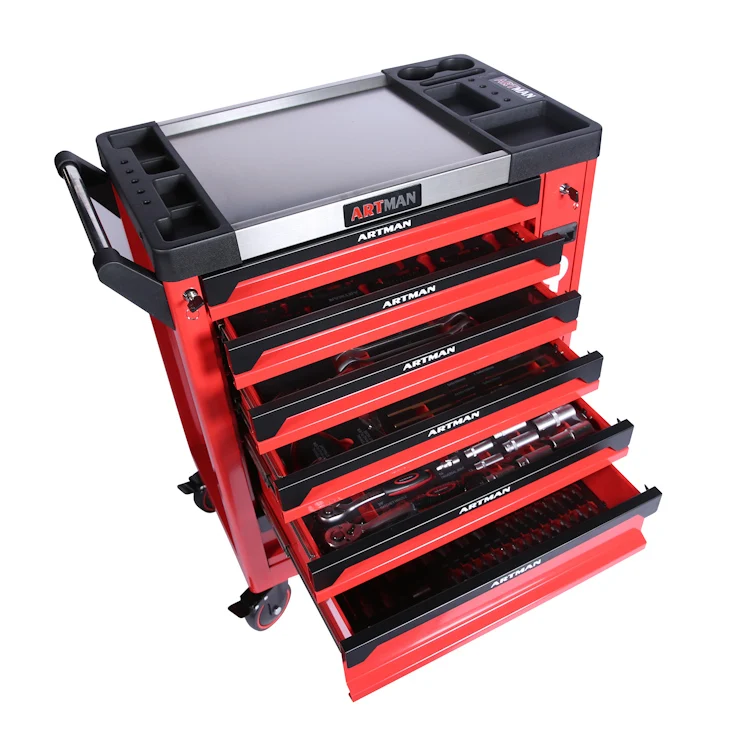 hot selling cheap drawer tools set box mechanic with professional tool set trolley cabinet