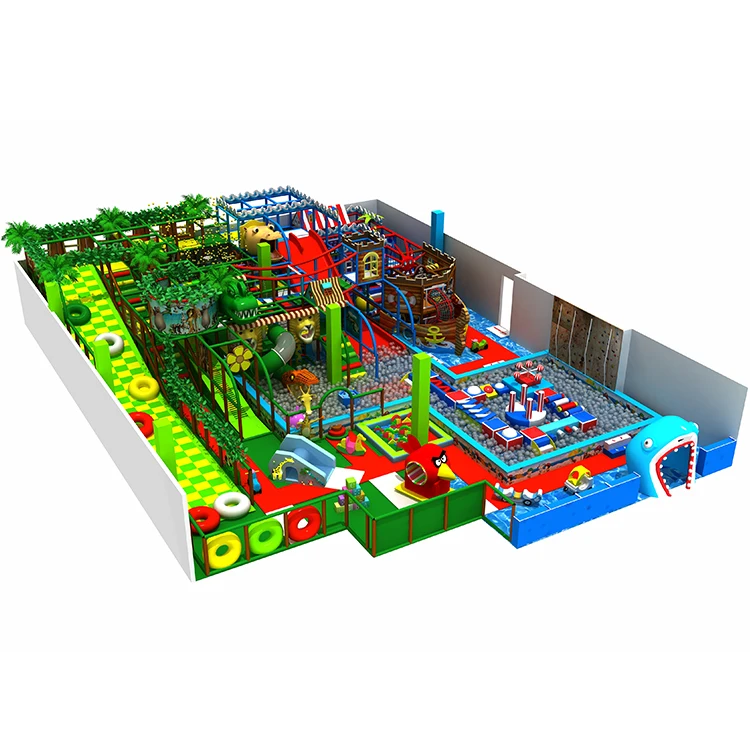 Soft Kids Indoor Playground, Foam Pit Indoor Ball Pit for Toddlers, Shark Theme Ocean Indoor Playground