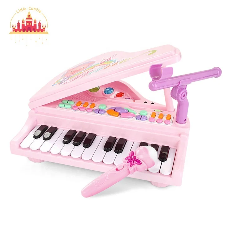 2023 High quality pink musical toys plastic electronic piano toy for children SL07A014
