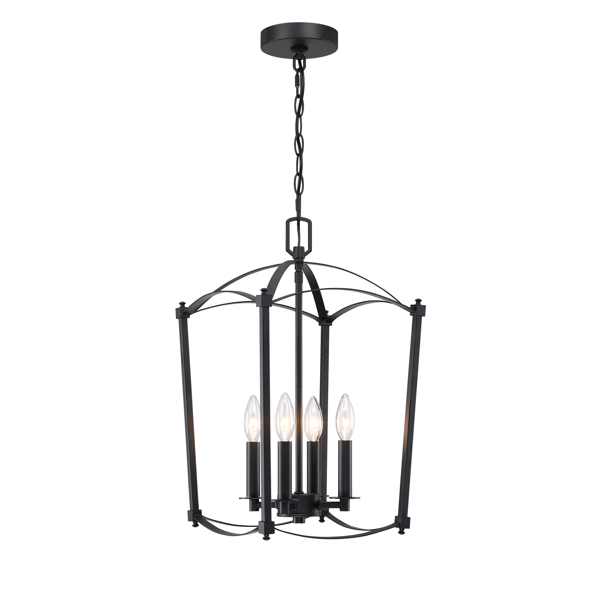 Chandelier iron style bird cage Black Pendant Light Nordic Design Farmhouse frame Modern Luminous Lamp Lighting Living Room