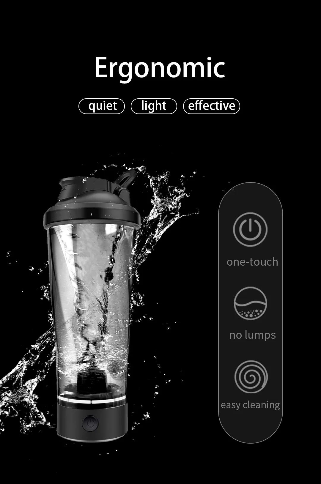 Amzone product hot selling 2023 Electric Shaker Bottle Protein Powders Gym Automatic Self Stirring Mixer Blender Shaker Bottle