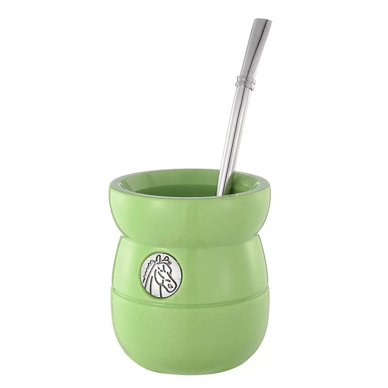 
Customized Logo,Argentina Yerba Gourd Mate,plastic Drink Tea Cup With Bombilla Straw 