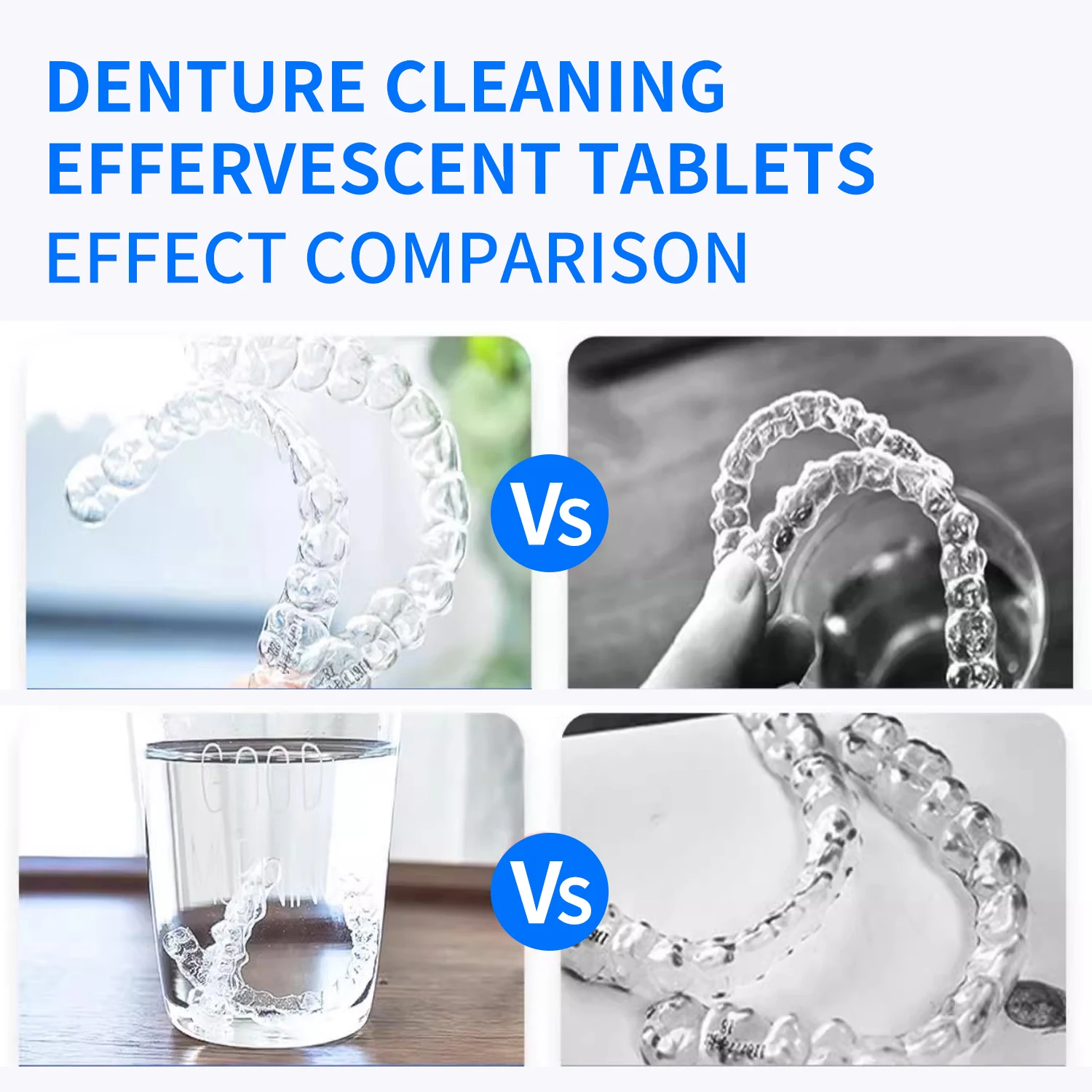 Fresh Stain-Free Invisalign Aligners Retainer Cleaning Tablets Mouth Guard Dental Whitener for Denture Cleaning