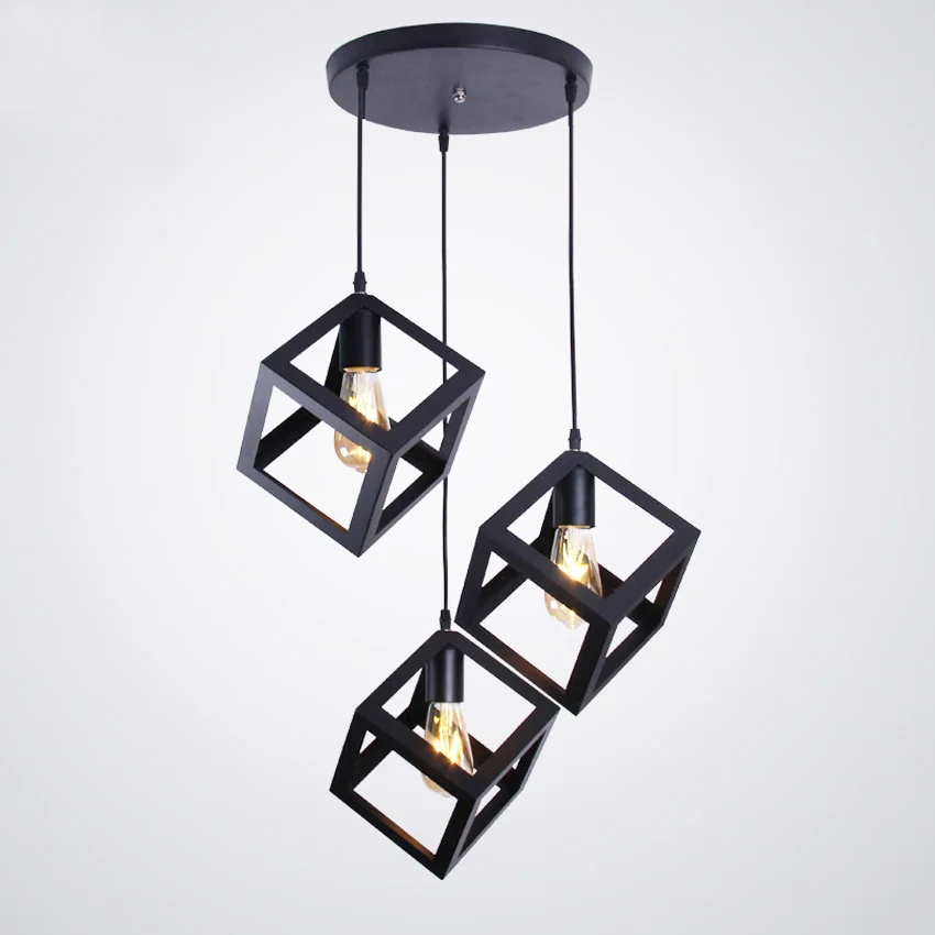 E27 Led Vintage Cage Pendant Lights Indoor Lighting Retro Light Fixture Lamps for Living Room Decor Kitchen Lamp