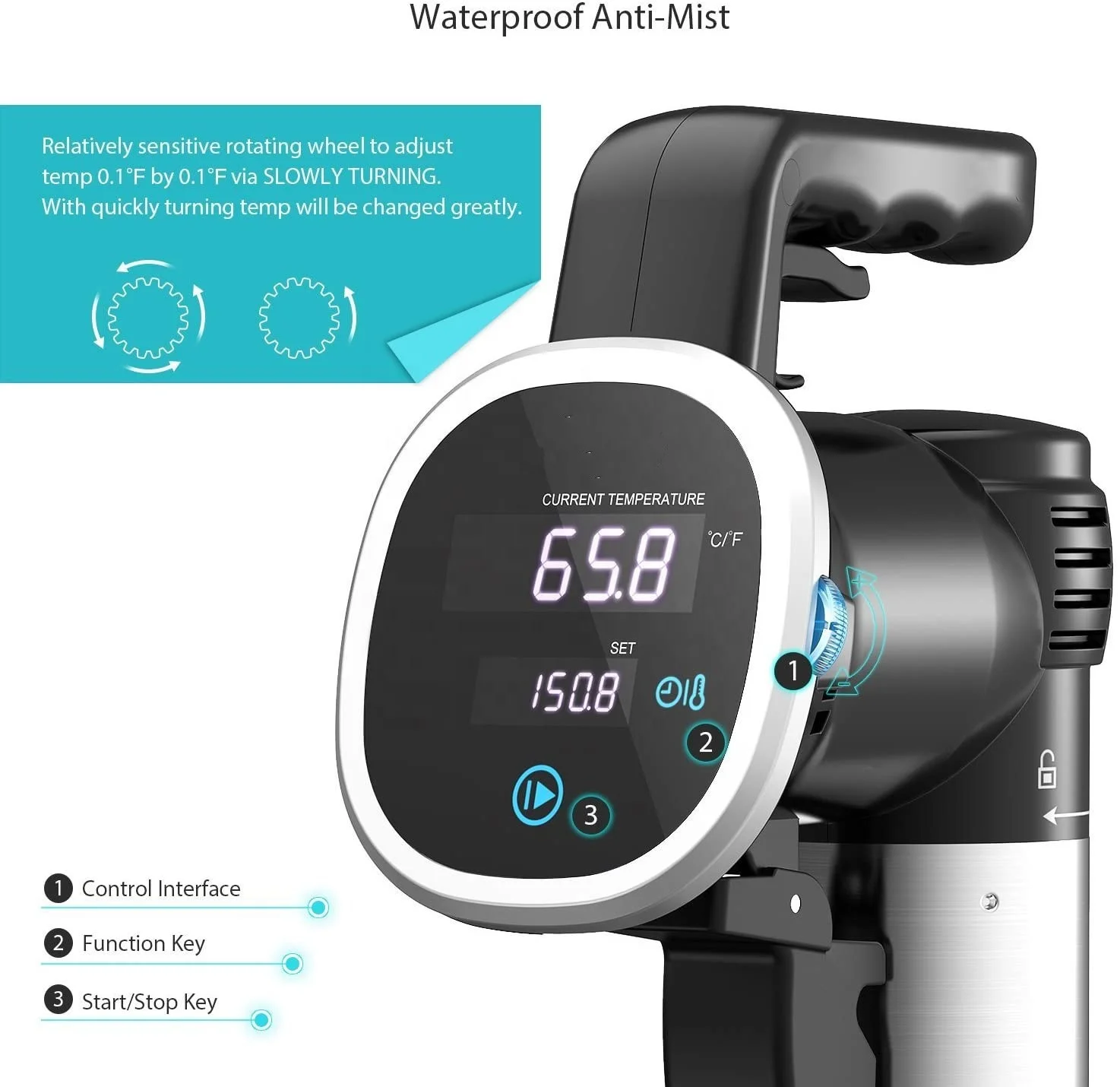 Hot sale Sous Vide Cooker Thermal Immersion Circulator with Recipe E-Cookbook Accurate Temperature Digital Timer Ultra-quiet OEM