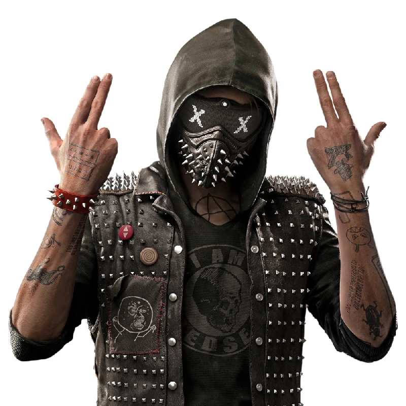 Игры Watch Dogs маска-ключ дюймовый стандарт светодиодный свет с заклепками черный уход за кожей лица маски для костюмированного представления