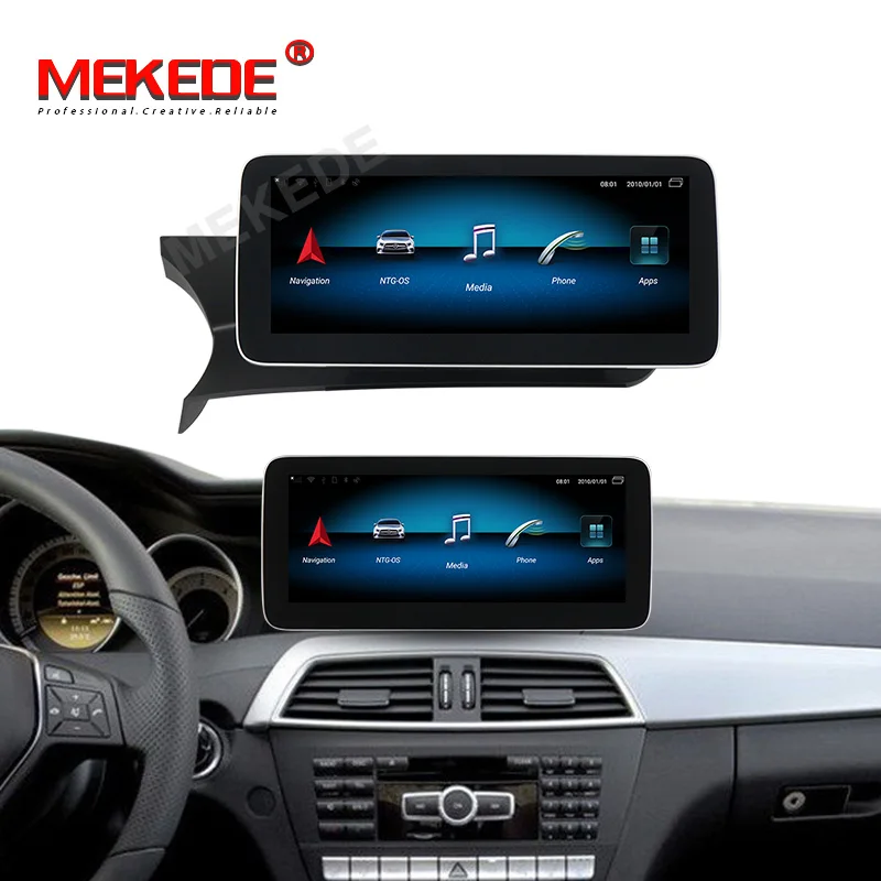 MEKEDE Android9.0 Quad Core 4+64G 10.25' full screen car radio dvd gps for Benz C Class W204 2011-2013 car multimedia system