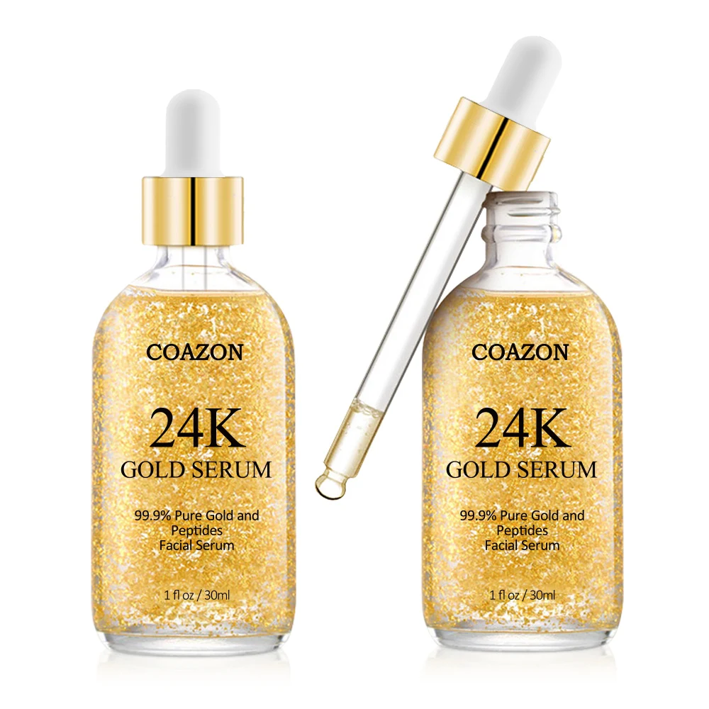 OEM custom brand 24K Gold Anti Aging Face Serum Moisturizer Enriched with Vitamin C Serum for Wrinkle Reduction 30ml