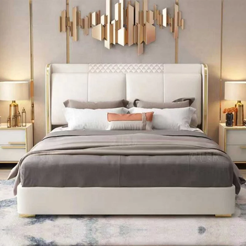 American Minimalism bedroom furniture extra-large size bed customized luxury king and queen size sofa bed