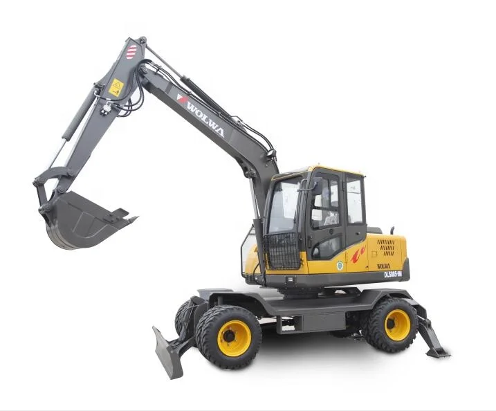 rubber tire excavator prices 8 ton wheel digger backhoe with hydraulic jack hammer or other accessories