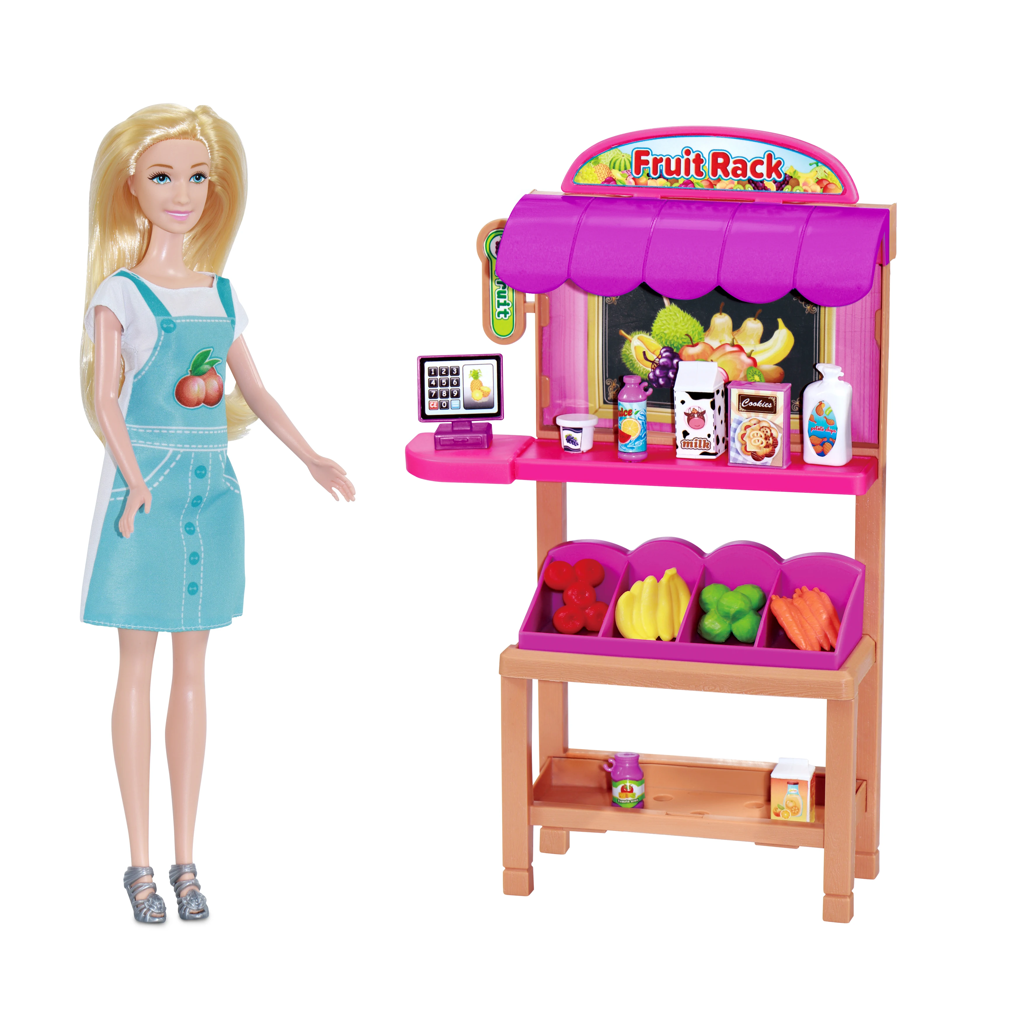 fashion doll  bath set = 1 doll +bathtub + 1pet + 1 Doll Dresses Clothes +10pcs   Accessories for 11.5inch Girl Toy Gif