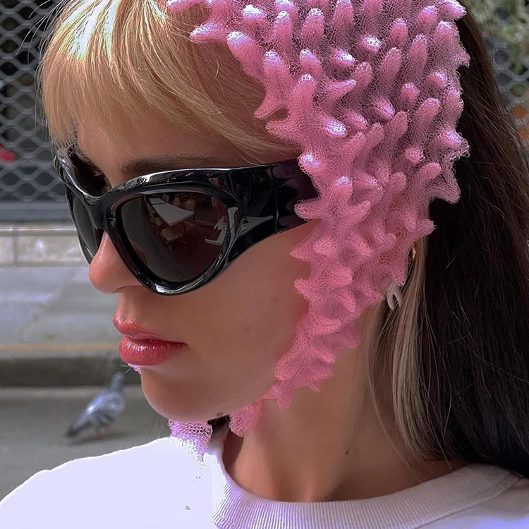 UNOC Future Science Museum Sense Sunglasses Y2K Sun Glasses Big Frame Outdoor Cycling Slimming Concave Shape Sunglasses