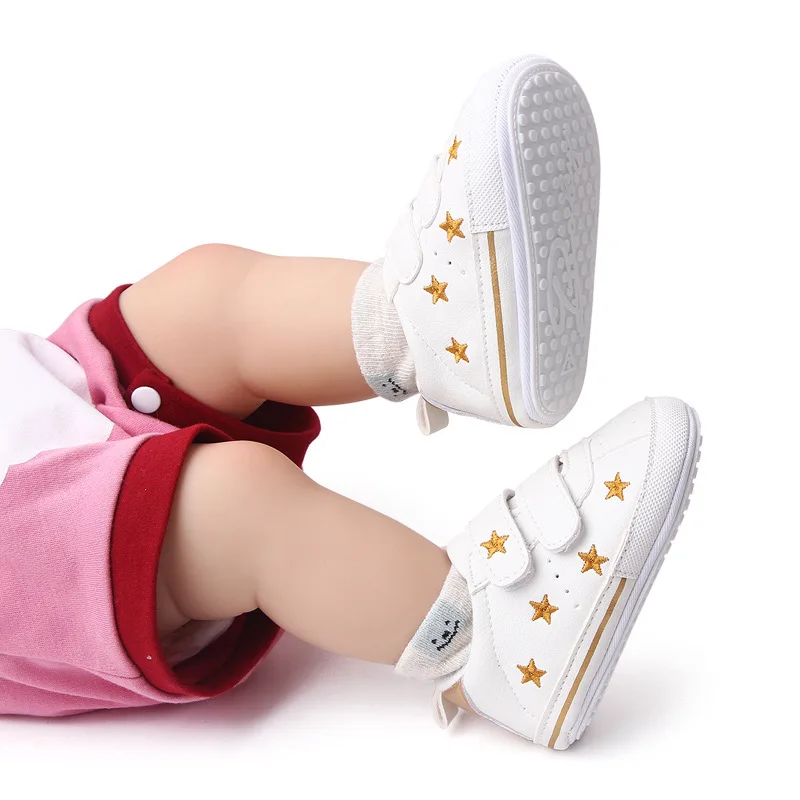 Unisex Prewalker Baby Shoes Non-slip Soft Sole Baby Shoes Wholesale Kids White Canvas Shoes Light Weight