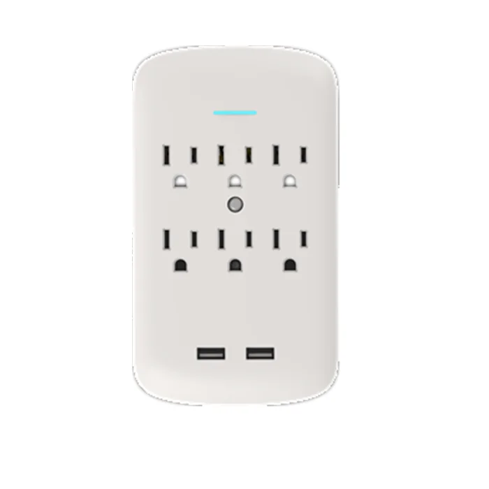 American 6 outlets current tap wall socket with USB ports ETL CETL Approved