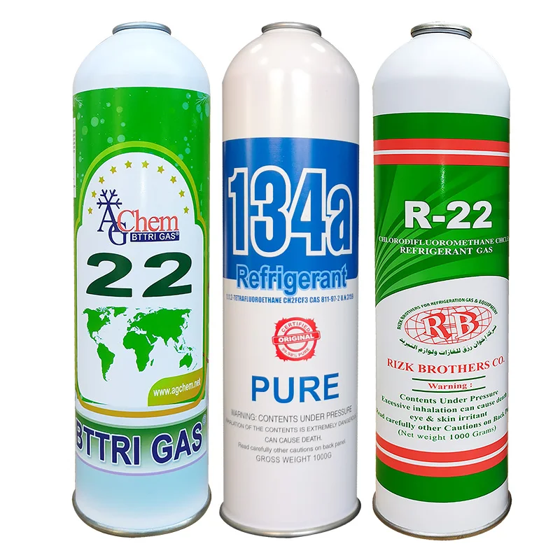 R134a хладагент газ 1 кг банка для упаковки R22