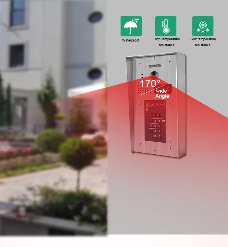 2 wire multi apartments intercom system doorbell 10 inch color video door phone for 7 family