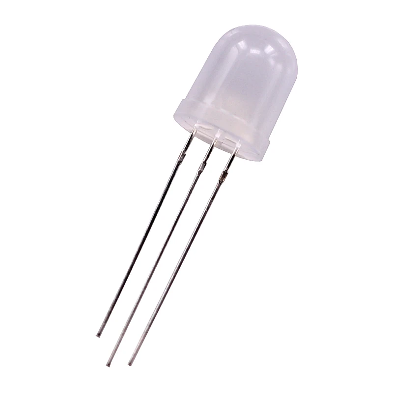 Hinchytek 10mm red blue bi-color round lens LED 2V 3V 0.04w 0.06w water clear Lens through Hole diode led