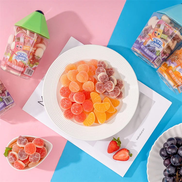 OEM/ODM 220 г Bohr белая персиковая клубника мандарин виноград 4 вкусных аромата Желе мягкие конфеты фрукты конфеты