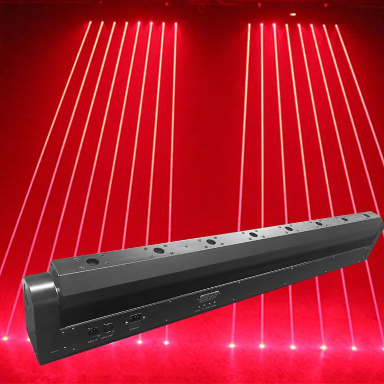Professional ABS Shell Long Stage 500mW*8 Eyes Red Beam Laser Light Projector