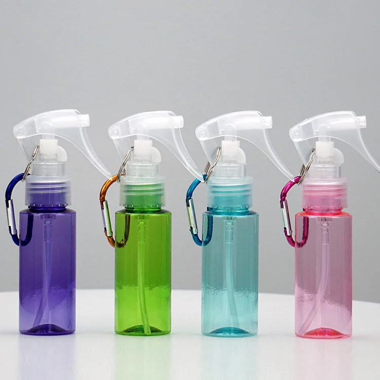 NH Colorful Mini 60ml Trigger Spray Bottle With Key Chain Hook Travel Portable Hand Sanitizer