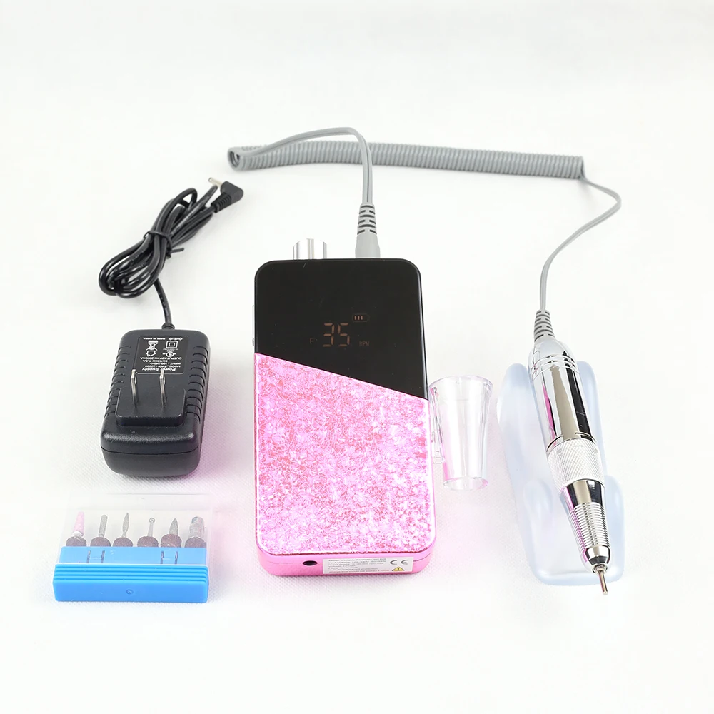 2023 Manicure Nail Polish Machine Supply Portable Professional Electric Rechargeable 35000rpm Brushless Nail Drill Machine