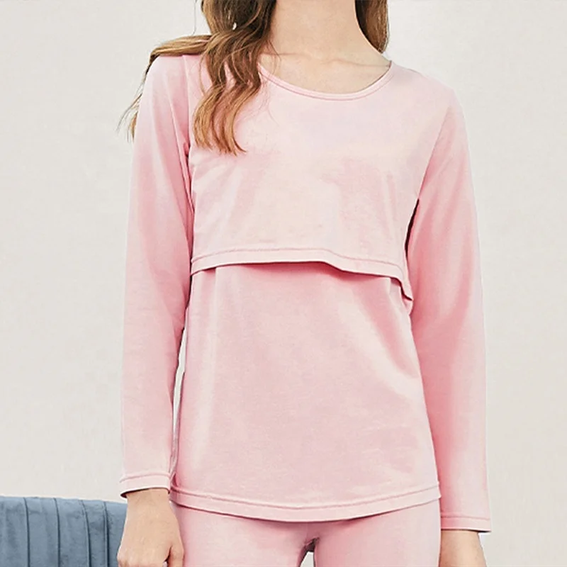 Plus size pregnant women autumn clothes long trousers postpartum breastfeeding pajamas