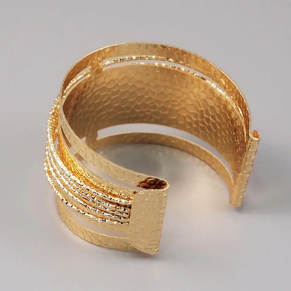 Простые браслеты HANSIDON на запястье с блестящей шероховатой поверхностью, позолоченные металлические массивные модные ювелирные изделия, оптовая продажа