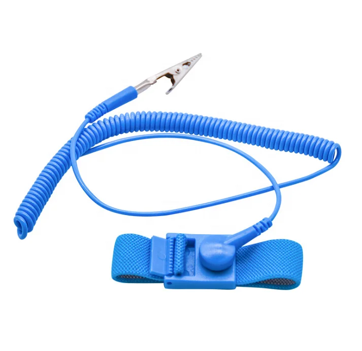 Wholesale Type Blue Color Antistatic ESD Wrist Strap With ESD Protection And Grounding For Cleanroom Safe Use