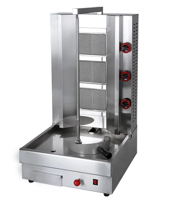 Stainless Steel Gas 3-burners Kebab Machine Automatic Kebab Grill Shawarma Machine