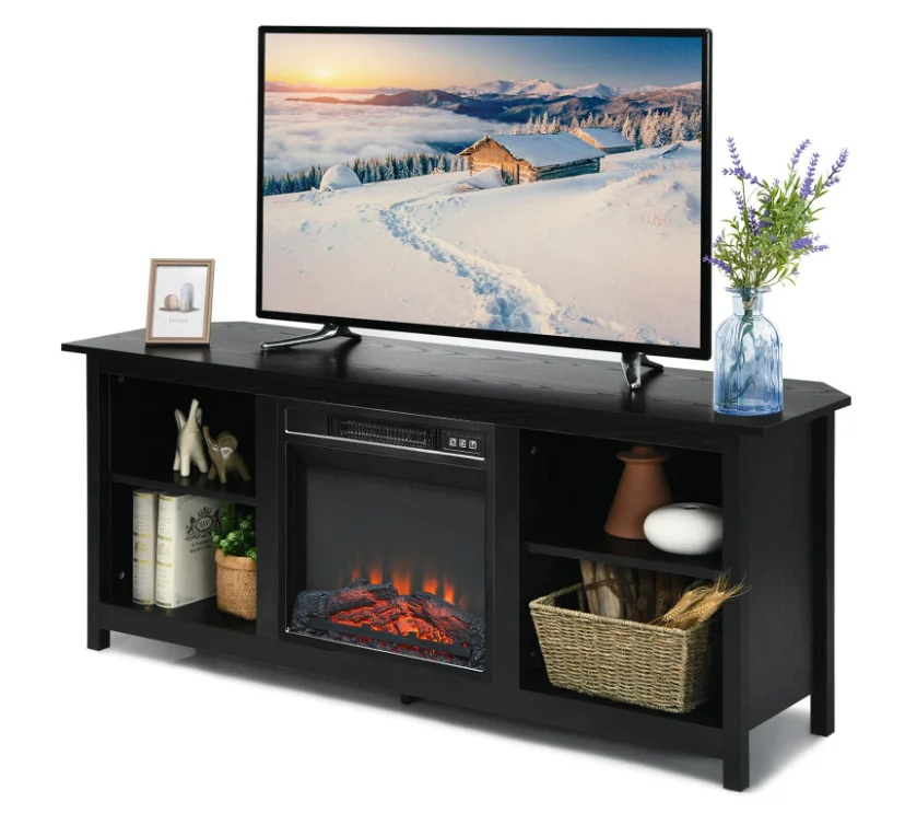 Modern Design simple TV Stand and Living Room Furniture Electric Fire Place Modern TV Cabinet Stand storage coffee table