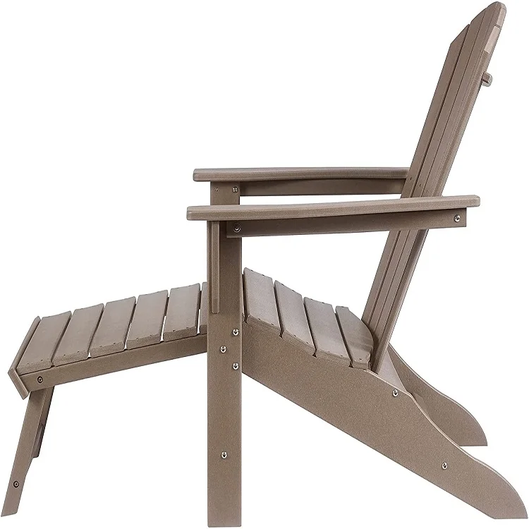 Деревянный стул Adirondack с выдвижным оттоманком уличная мебель для отдыха патио газона сада двора