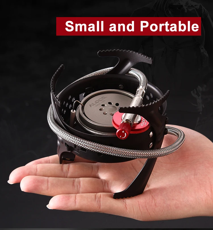 Alocs Lightweight Outdoor Picnic Portable Compact Tourist Trip Stove Foldable Single Burner Mini Butane Camping Gas Stove