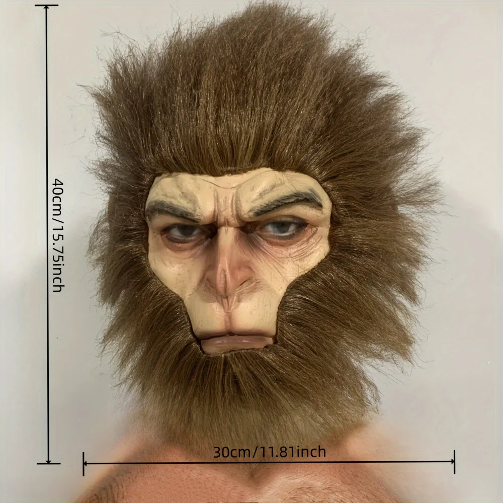 Black Myth WuKong Mask 3A Game Role-Playing Novelty Halloween Party Costume Props Adult Gifts Latex Full Face Mask With Hair