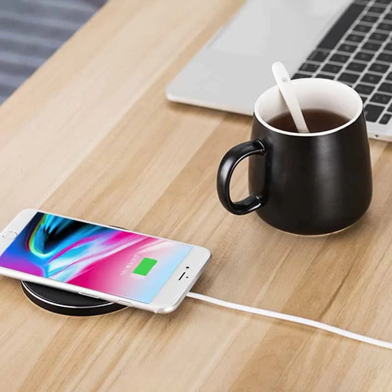 
Temperature control smart heated wireless charger coffee mug warmer electric thermal cup 