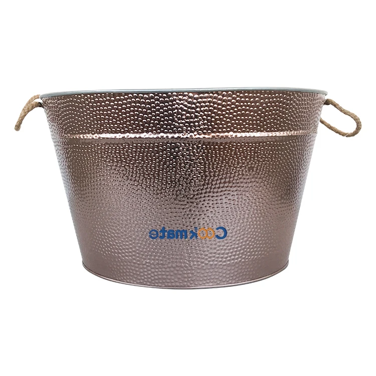 Painting Oval Metal Beer Ice Tin Buckets With Handles China Supplier bar Accessories