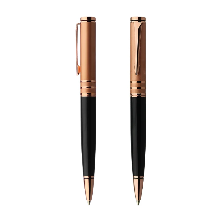 Rose Gold Twist Heavy Metal Ballpoint Pen With Gift Box Customized Pen Logo Advertising Pen