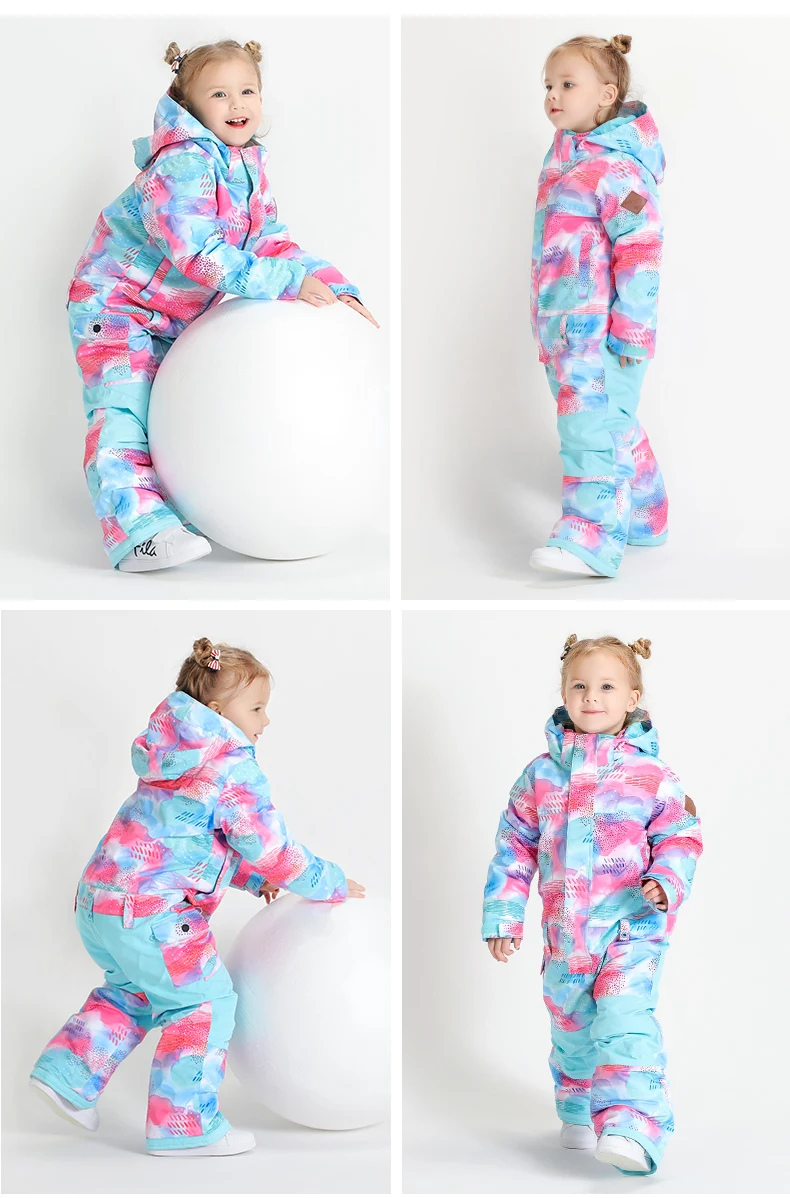 Hot Sales One Set Boys  and Girls Children  Winter Outdoor Skiing Snowboarding Waterproof Sport suit