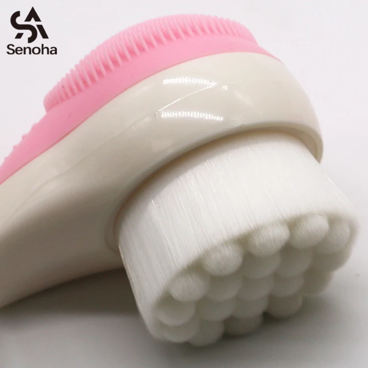 
Wholesale face cleaning hair fiber silicone dual-use face brush 