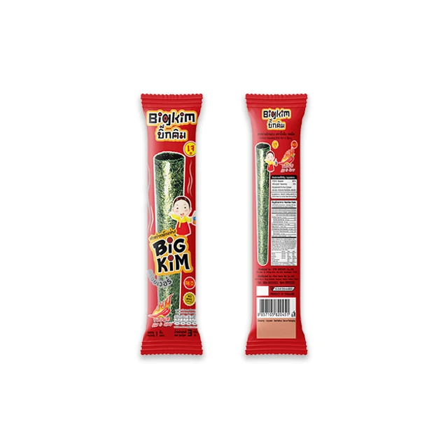 Bigkim Seaweed Roll Hot & Spicy Flavor 3g. Healthy Snack Thai Products Wholesale from Thailand