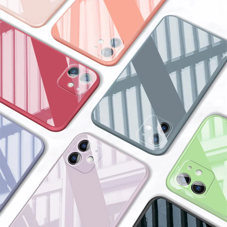 Fashion Phone Back Cover tempered glass phone case for iphone Xs max tough Custom cover for iphone 12 pro max