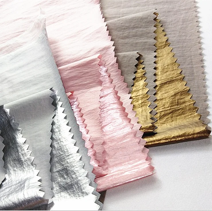 380t 100 Nylon Taffeta Gold Printing Fabric 20d Nylon Metal Silver Fashion Fabric For Coat