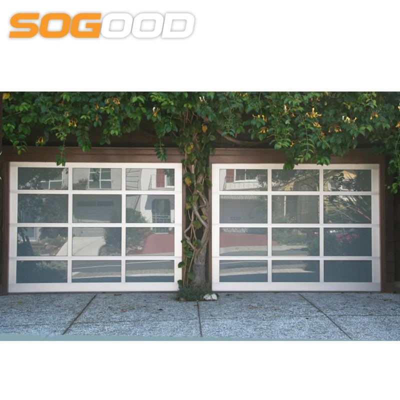 low price automatic frosted glass aluminum benefit sectional garage door