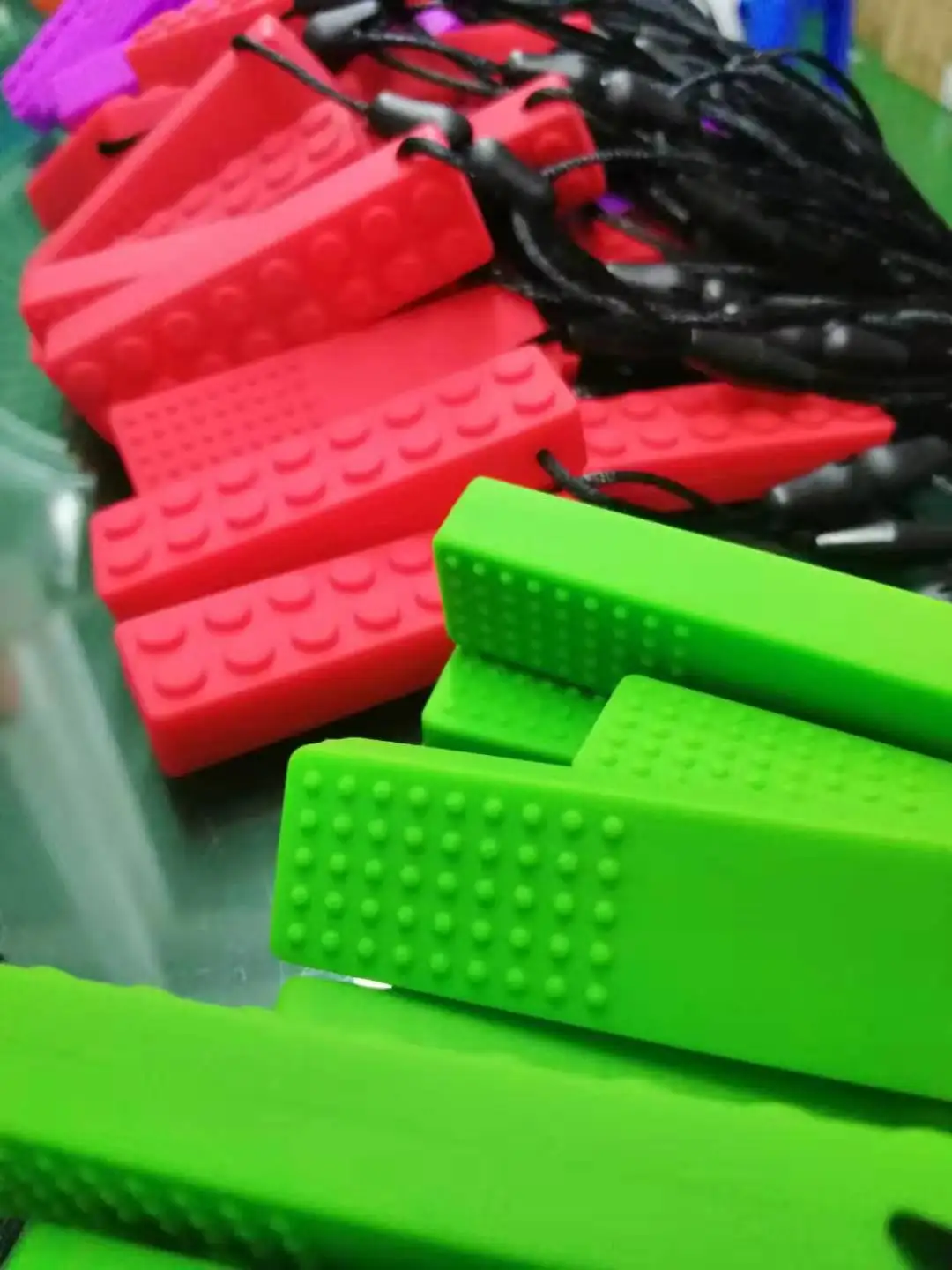 
wholesale silicone autism building block teether Sensory autism chew toys autism chew necklace 