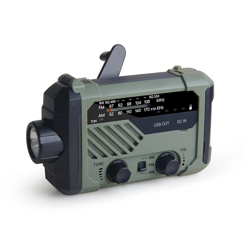 Distributor Solar Hand Crank dynamo Am Fm Radio Flashlight