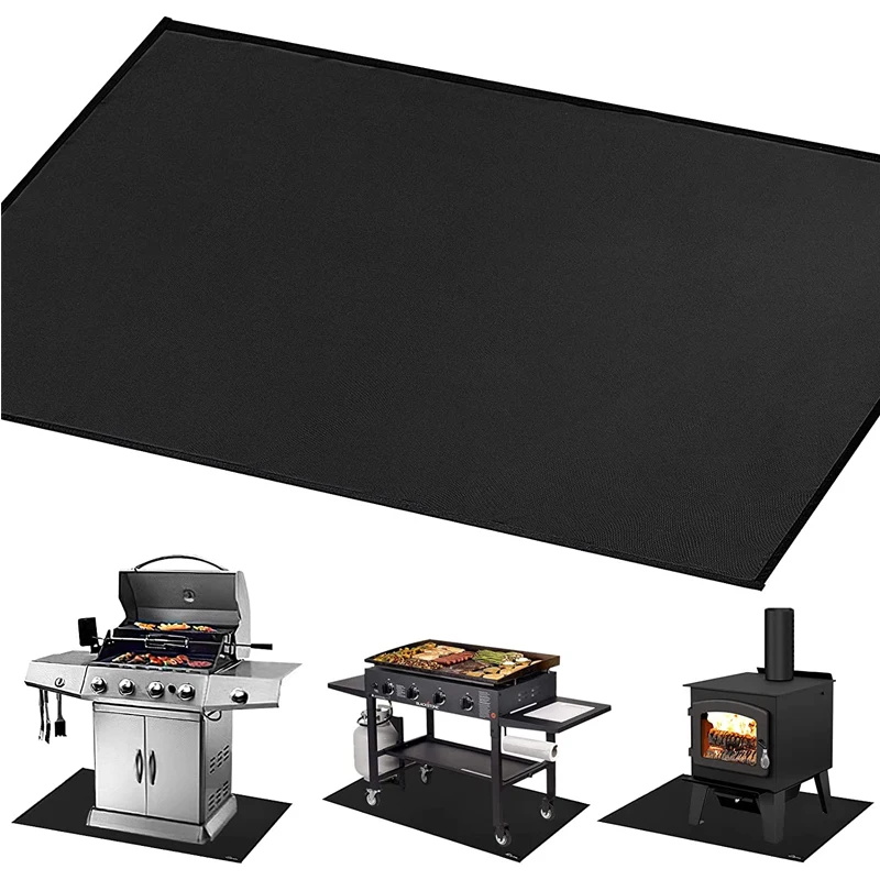 China manufacture fire-proof doule-side silicone coated fiberglass grill floor mat for outdoor grilling