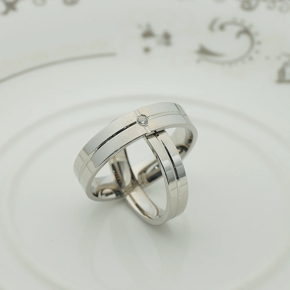 Trendy 925 Silver Cross Men Ring Polish Finishing Couple Wedding Ring Set Engagement Rings For Men and Women