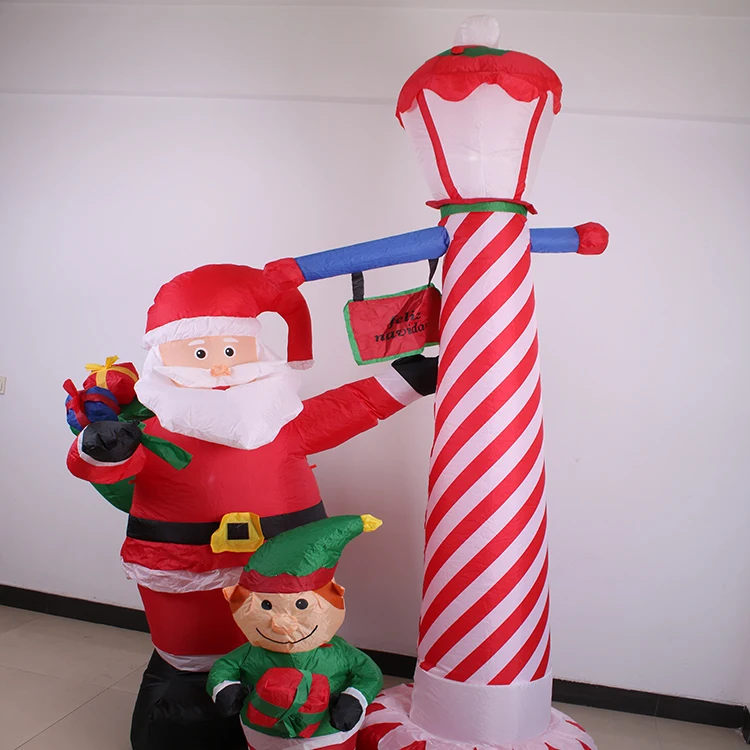 2 7 м наружный надувной Рождественский Санта-эльфов Декоративный Надувной маяк